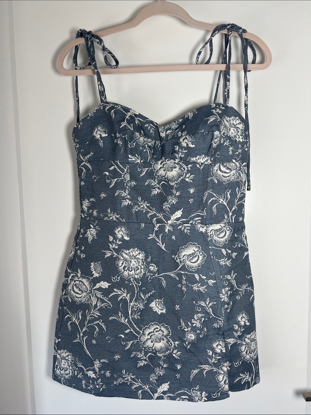 Amanda Uprichard Navy and White Floral Mini Dress - Picture 6 of 13